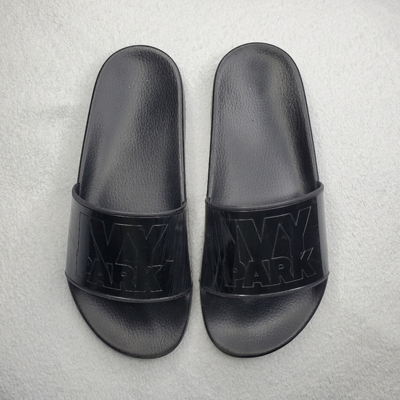 Ivy Park Beyonce Black Graphic Logo Slide Sandals - Picture 5 of 14